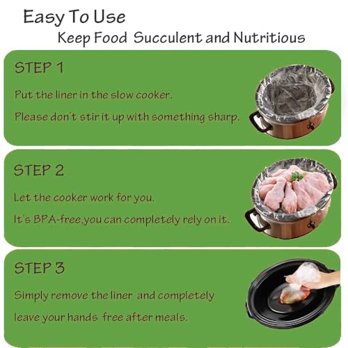 30 × Slow Cooker Liner und Kochbeutel, extra große Kocheinlage, Einweg-Topfbeutel, passend für 6QT bis 10QT für Slow Cooker, ovale und runde Töpfe 35,6 x 55,9 cm/Tasche
