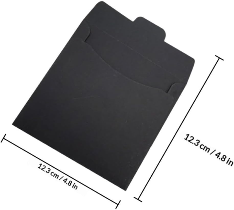 Healifty 100pcs Black Kraft Paper CD Dvd Sleeves, Tear-resistant and Portable Cardboard Envelopes, Minimalist and Elegant CD Storage Holder Covers for Media Packaging and Organization