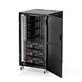 ECO-WORTHY RACK6 V3 Server Rack Battery Cabinet, Enclosed Energy Storage Rack with 600A Busbar, Lockable Door, Ventilated Design, Compatible with Most Rack Batteries & ESM-100