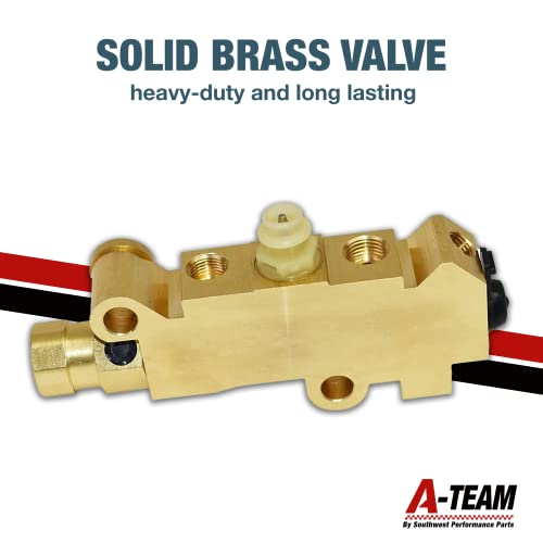 A-Team Performance - Combination-Proportioning Valve, Pv2 172-1353 Pv71 Disc/Drum Brakes, Front Drum Rear Brake Brass, Compatible With Gm Street Rod Classic Car Truck #TOP5