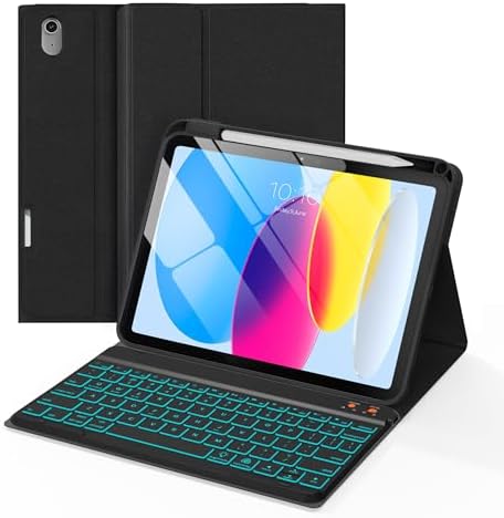 Folio Keyboard Case for iPad 10th Gen 10.9 inch (2022) and iPad 1...
