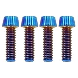 TIRYTU Titanium Bolts M8x25mm - Lightweight Design | Ideal for Humid/Salty Environments Hex Socket Head Screws for Motorcycle Upgrades/Auto Racing/Aerospace Hardware (4PCS, Burnt Blue)