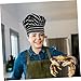 LIFKOME Unisex Striped Chef Hat Breathable Cooking Cap for Restaurant Kitchen Work Comfortable Headwear for Hair Coverage and Fashionable Bakery Cooking Hat