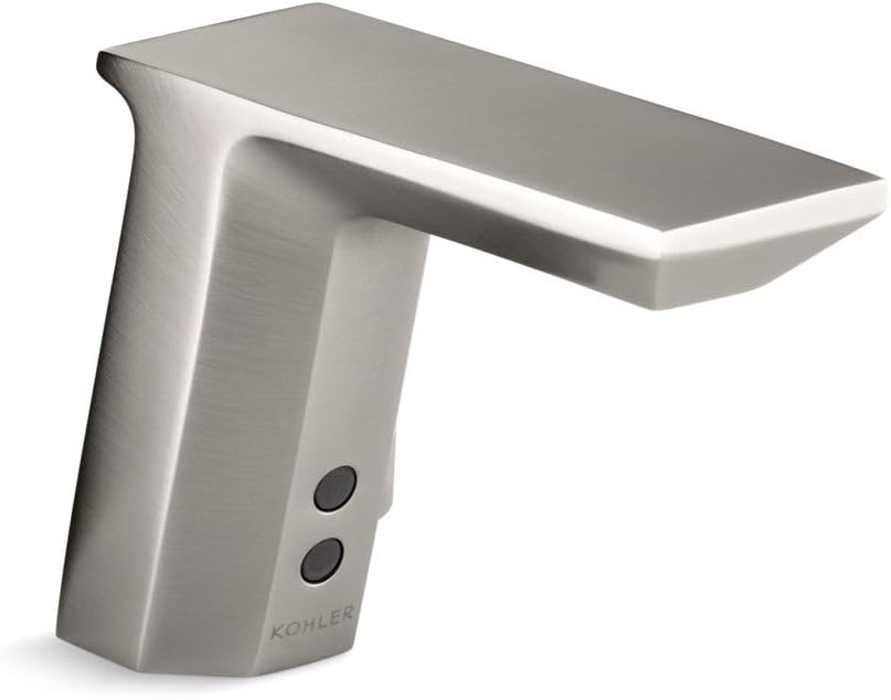 KOHLER Geometric Single-Hole Touchless Hybrid Energy Cell-Powered Commercial Bathroom Sink Faucet Finish: Vibrant Stainless