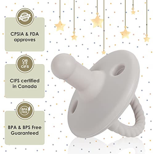 Sweet Child Baby Soothie Pacifiers 0-6 Months, Set Of 6 Ultra-Light Silicone Binkies With Collapsible Handle & 3 Air Holes For Added Safety, Best Newborn Pacifiers For Boys Or Girls #TOP2