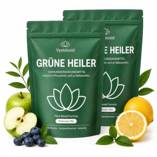 #VerdientProvisionen<br>Grünes Entgiftungspulver Superfood Green Pulver Helfer mit Matcha Gerstengras Spirulina Wildheidelbeere– Reich an Ballaststoffen Vitaminen Mineralstoffen Veganer täglicher Energiehelfer(2pack)