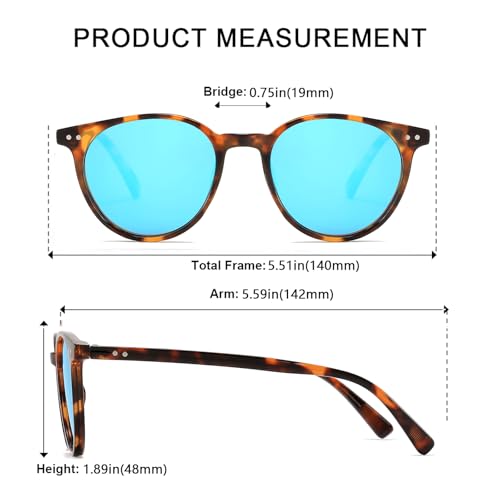 Image of Small Round Polarized Sunglasses for Women Men Compact Vintage Style UV400 Protection Classic Lightweight