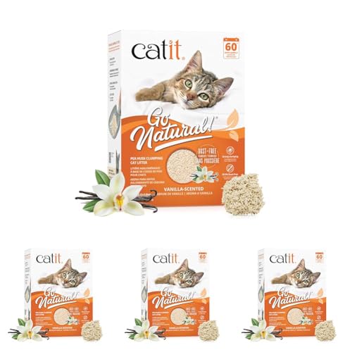 Catit Go Natural, litière pour Chat agglomérante au Parfum de Vanille, à Base de cosses de Pois Naturelles,…