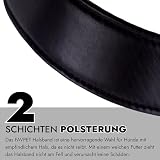 FAVPET Luxus Echtleder Halsband Hund Breit mit QR Code Anhänger, Gepolstertes Hundehalsband Leder Breit, Breites Lederhalsband Hund, Breite Hunde Halsbänder, Welpenhalsbänder Leder (Schwarz, M)