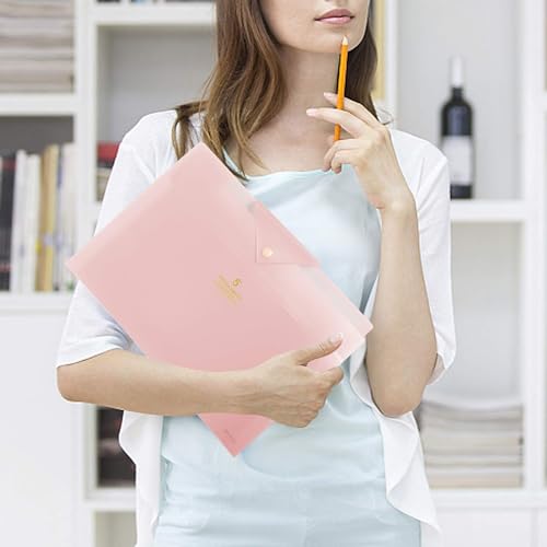 Skydue Pasta de arquivo expansível com 5 bolsos com fecho de pressão A4 e organizador de papel sanfo