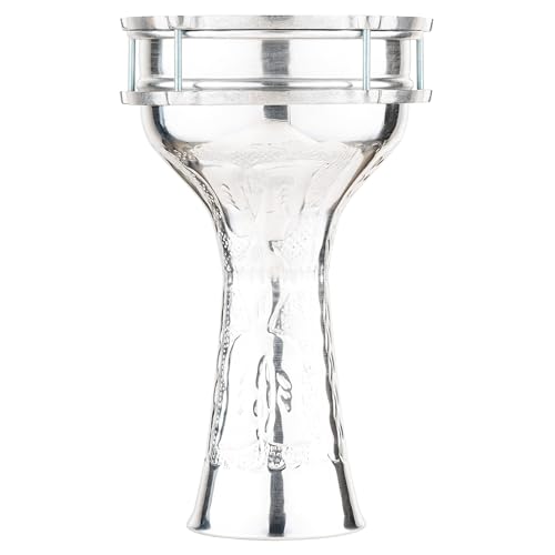 Meinl Percussion Aluminium Series Darbuka - Große Handtrommel - Mit Kunststofffell - Durchmesser 7,25 Zoll - Handgehämmert - Aluminium, Silber (HE-113)