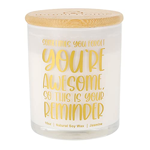 Mami Home Scented Candle Jar - Jasmine Scent Candle With You Are Awesome Message, Soy Wax Candles - Inspirational Gifts For Women Friends, Sister, Teachers, Coworkers, Valentine's Day Gift - 10Oz #TOP29