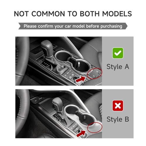 Image of Car Trim Gear Shift Cover Cup Holder Decal Carbon Fiber ABS Sticker Compatible with Toyota Camry XV70 XLE XSE 2018-2024 Accessories (with Seat Heater Button)