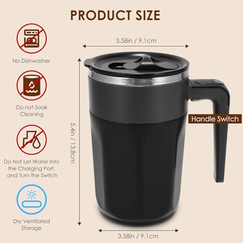 Taza de Café Auto Mezclante 400ml con Tapa Negra miniatura 2