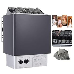 3KW-6KW elektrische saunakachels, roestvrijstalen elektrische saunakachel, externe controller droge saunakachel voor thuis hotel spa stoomkamer, timer: 0-180 min, temperatuur: 0-110℃