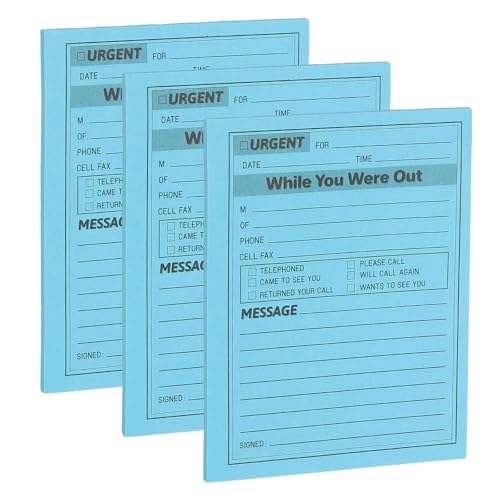 PATIKIL 3 Pack While You were Out Message Pad, 4.25 x 5.5 Sticky Notes Notepads 50 Sheets Per Pad Memo Phone Message Pads for Office, Dark Blue