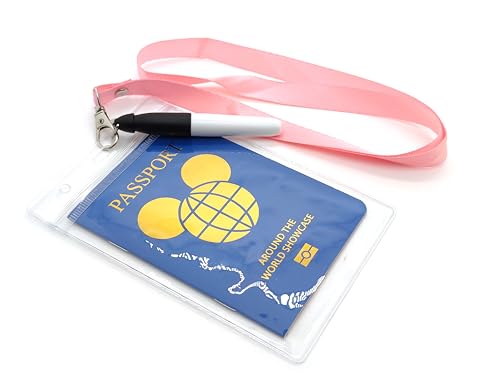 Drinking Around The World Passport With Cover, Pen & Lanyard Perfect For Trip To Epcot (Pink)