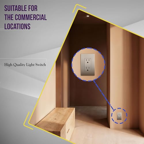 ENERLITES, Nickel Elite Series Decorator Receptacle Outlet Child Safe Tamper-Resistant, Self-Grounding, 2-Pole, Residential Grade, 15A 125V, UL Listed, 61501-TR-NK by ENERLITES - Image 6