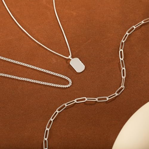 Layered Gold Necklace for Women Trendy,14K Gold Plated Dainty Stackable Cuban Link Herringbone Paperclip Chain Diamond/Coin/Cross/Tag/Mobius Pendant Necklace Set Fashion Jewelry for Her by FISSEN JEWELRY - Used condition - Image 5