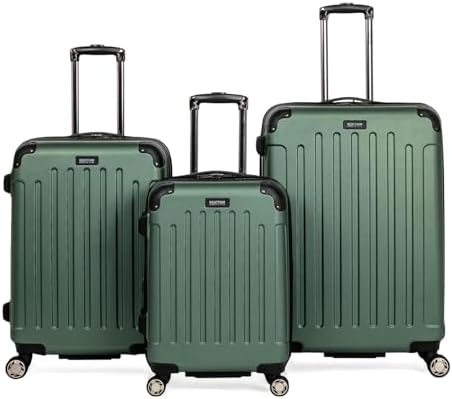 Kenneth Cole REACTION Renegade Luggage Expandable 8-Wheel Spinner Lightweight Hardside Suitcase, Cilantro, 3-Piece Set (20"/24"/28")