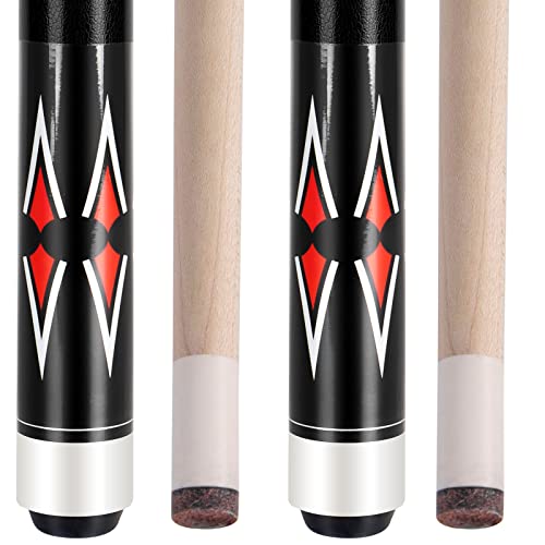 AKLOT 2 Set of Pool Cue Stick Pool Stick 58 inch Billiard Stick Mixed Weight Billiard Cue