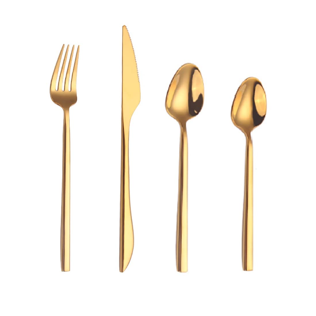 Ensemble de Couverts en Or Mat 24 pièces pour 6 Personnes Service de Couverts en Acier Inoxydable pour la Maison et Le Restaurant Passe au Lave-Vaisselle