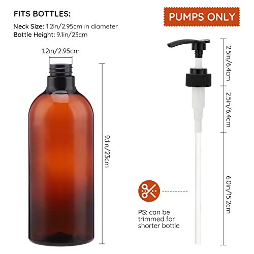 Image of Segbeauty Lotion Dispenser Pump Head, 3 Pack Shower Bottle Pump Replacement, Plastic Tube Pump Top Set Fits Bottle Neck 1.2in Shampoo and Conditioner Dispenser Bathroom Kitchen