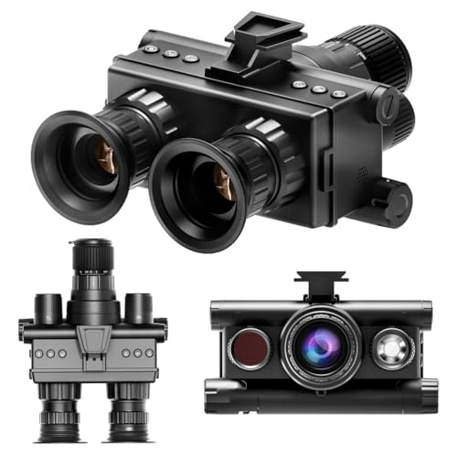 Gslxheal 4kナイトビジョンゴーグル双眼鏡、ヘルメットマウント式ナイトビジョン単眼鏡(大人用)8倍デジタルズーム&1.43インチデュアルスクリーン搭載 64GBカード付属