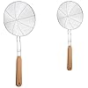Gresunny 2 stks Spider Zeef Skimmer Roestvrij Staal Draad Skimmer Lepel met Ergonomisch Handvat Zeef Ladle Skimmer Mesh…
