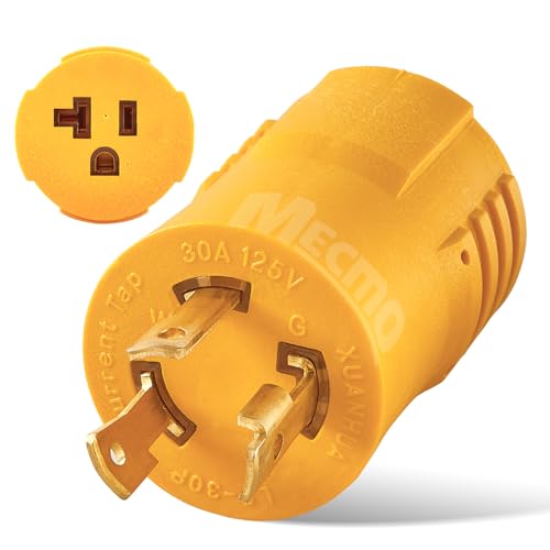MECMO Shore Power NEMA L5-30P to 5-15/20R RV Generator Adapter, Marine 30 Amp to 110 15 Amp Household Regular Connector, 30A 125V 3 Prong Twist Lock Locking Male L5-30 to 5-15R 5-20R Female Cord by MECMO - Used condition - US$14.50