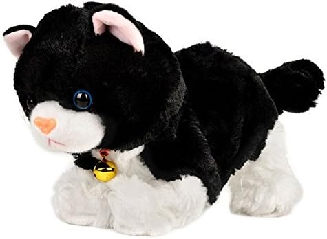 Smalody Interactive Plush Toys, Novelty Sound Control Electronic Cat Electronic Pets Robot Cat Gift for Children (Black)
