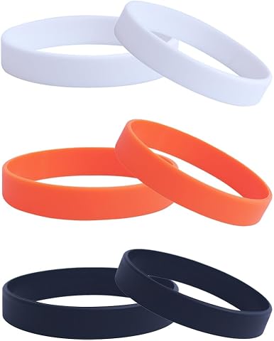 6 Piezas Pulseras de Silicona Reutilizables Pulseras Colores Lisos Clásicos Elástica Cómoda de Usar Fácil de Quitar para Adolescentes Estudiantes Colegas para Deporte Fiesta Festival