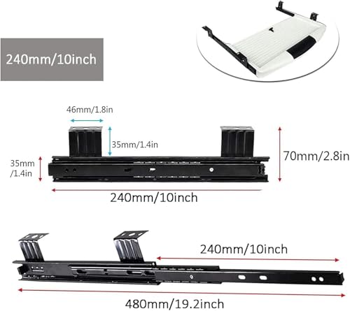 Guías para bandejas de teclado extensibles, ideales para organizar gabinetes de hogar 8