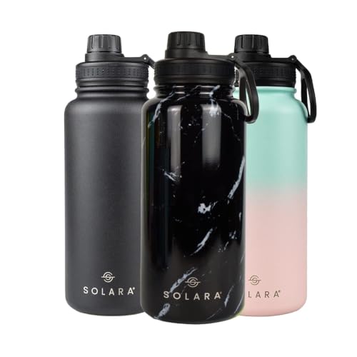 Image of SOLARA Insulated Water Bottle 1 Litre, Hot Water Bottle, 1000ml Thermosteel Water Bottles for Travel, Home, Office, School, Gym, Adults, Water Bottle Hot and Cold, Sipper Bottle, Teal Pink