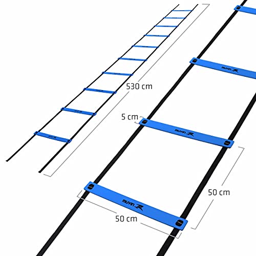 Escada de Agilidade Muvin Basics em EVA - Escada de Velocidade 5,3 Metros Com 10 Degraus em EVA - Eq