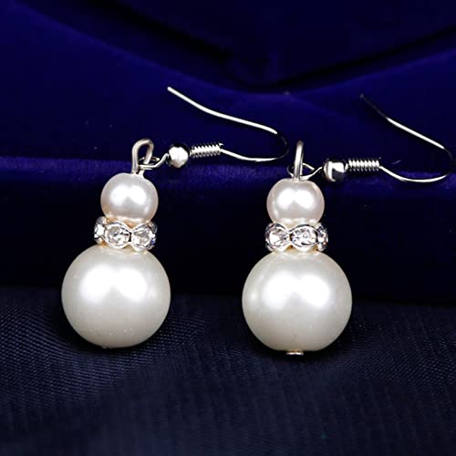 COLORFUL BLING 1920s Classic Faux Pearls Necklace Multi-Layer Strand Bracelet Dangle Earrings Set Beads Accessories Wedding Costume Party Jewelry for Women2