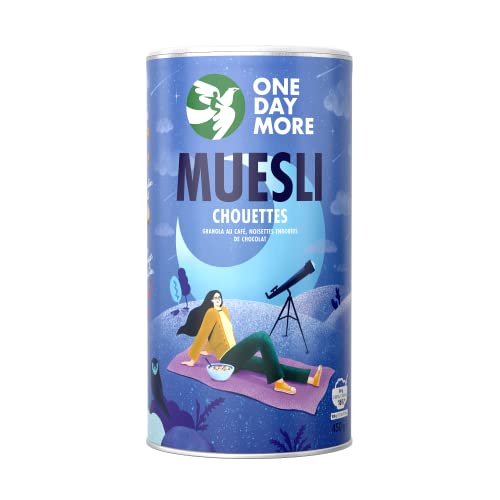 Muesli OneDayMore 450g Céréales Original Sans_conservateurs, Pour un petit-déjeuner sans sucres ajoutés (Muesli Chouettes 450g) Cover
