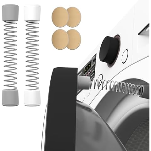 Neepanda 2 Pack Latest Front Load Washer Door Prop, Upgraded Spring Strong Magnetic Washer Door Prop Keep Washer Door Open to Prevent Odors, Removable Washing Machine Door Prop(Gray+white) Cover