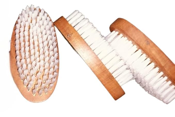 GIRLYZ Attire Brown Oval Shape Wooden Cloth Brush | Versatile Cleaning for Clothes, Floors, Carpets, Mats (Pack of 1)-image-0