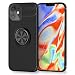 Produktbild Kaliroo Ringhülle kompatibel mit iPhone 12 | iPhone 12 PRO Hülle, Stoßfeste Silikon Schutzhülle mit 360-Grad Finger-Halter für magnetische KFZ-Halterung, Slim Cover Handyhülle Case, Farbe:Schwarz
