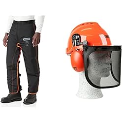 Casco De Seguridad Tipo 2 Clase E Oregon - Perneras de Seguridad Tipo A Universales para uso con motosierra + 562412 Yukon - Casco de seguridad con protector para cara