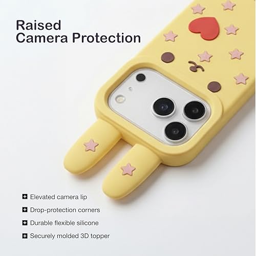 Image of amazon basics Back Cover Case for iPhone 17 Pro Max Scratch Resistant Anti-Slip TPU Shockproof 3D Protective Durable Adorable Cartoon Star Design Case for Girls & Women