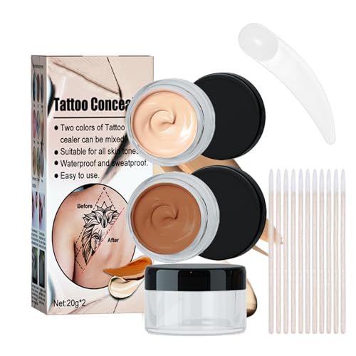 ExcellaElite Tattoo Cover up Makeup Tattoo Cover up Bruise Cover up Makeup Tattoo Cover Professional Waterproof Concealer to Cover Tattoos Scars Birthmarks Vitiligo Suitable for Men and Women