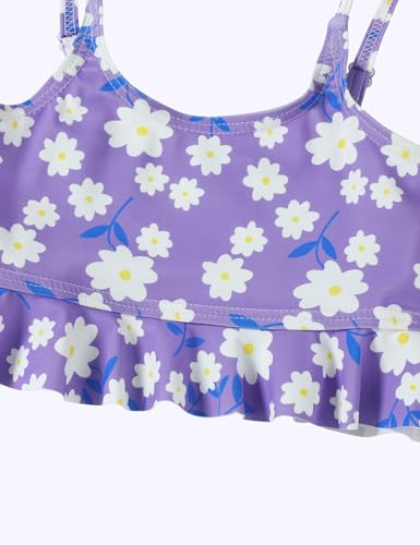 Image of DREAM BUS Toddler Girls Long Sleeve Swimsuit 3 Piece Rashguard Set with Bikini Top Baby Girls Bathing Suit Swimwear