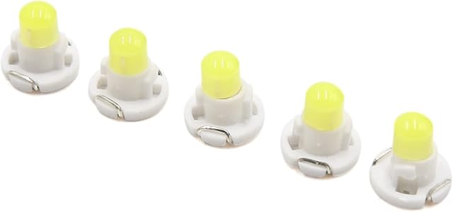 Sourcingmap 5pcs 12V White T4.2 Car Wedge LED Dash Gauge Instrument Panel Light