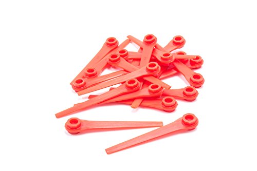 vhbw 20x cuchilla repuesto compatible con Gardena EasyCut Li-18/23R 9823-20, Li-18/23R 9823 cortadora de césped - Recambio, rojo, plástico