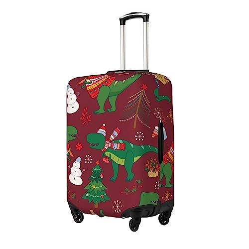 Dinosaur Christmas Happy New Year Luggage Cover Washable Elasticated Luggage Covers for Suitcase tsa Approved Stylish Dust and Scratch Resistant Luggage Case Protector for Kids and Adults -2
