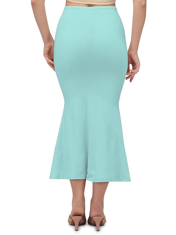 Veeva Beauty & Fashion Saree Shapewear Women Fishcut Fit Petticoat Sari Silhouette Shape Wear Dress (Auqa Light) 1