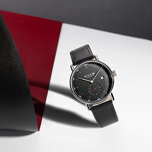 Image of FEICE New Men's Automatic Watch Unisex Classic Bauhaus Mechanical Watch Curved Mirror Waterproof Casual Dress Watches with Leather Bands -FM506