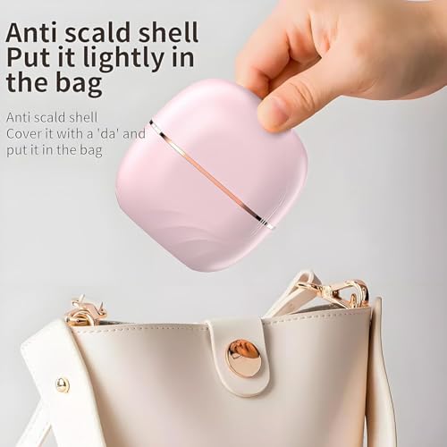 Mini plancha de cabello portátil recargable rosa miniatura 4